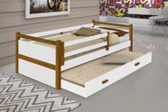 Cama Solteiro Bianca c/ Auxiliar Branco/Amêndoa c/ Proteção