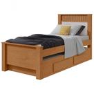 Cama Solteiro Bibox 2 Gavetas Athenas Amendoa Clean Off White