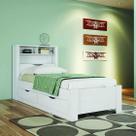 Cama Solteiro c/ Gavetas Invicta Branco Santos Andira