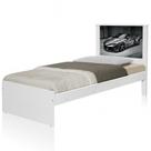 Cama Solteiro Carro Sport Chumbo com Colchão