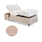 Cama Solteiro Centauro Suéde Bege 97x205x64 cm Sem Fio