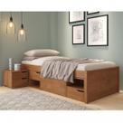 Cama Solteiro com 3 Gavetas e 1 Mesa de Cabeceira Charme