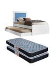 Cama Solteiro Com Auxiliar Bicama Luara Quarto Varias Cores Com 2 Colchão