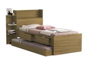 cama solteiro com baú 2 gavetas e cama auxiliar