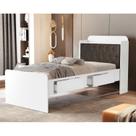 Cama Solteiro com Baú 2 Gavetas Tamires
