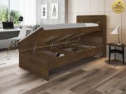Cama solteiro com bau framar larissa mdf/mdp malbec