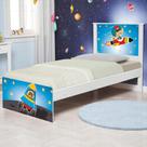 Cama Solteiro com Cabeceira Adesivada Astronauta Cama Solteiro com Cabeceira Adesivada Astronauta
