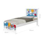 Cama Solteiro com Cabeceira Adesivada Balões