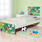 Cama Solteiro com Cabeceira Adesivada Futebol Placar