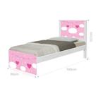 Cama Solteiro com Cabeceira Adesivada Nuvens Menina Cama Solteiro com Cabeceira Adesivada Nuvens Menina