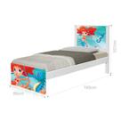 Cama Solteiro com Cabeceira Adesivada Sereia Ruiva