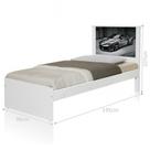 Cama Solteiro com Cabeceira Carro Sport Chumbo