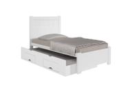 Cama Solteiro com Cama Auxiliar - Primícia Plus-Branco - Móveis D'Doro