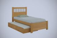 Cama Solteiro com Cama Auxiliar - Primícia Plus-Cinamomo/Off White - Móveis D'Doro
