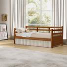 Cama Solteiro com Colchão Babá Madeira Enjoy Mona Mais Nicho Maciça Vintage Retrô Reforçada Castanho
