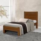 Cama Solteiro com Colchão Lara Madeira Maciça Vintage Retrô Reforçada Alta Qualidade Castanho