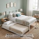 Cama Solteiro de Ferro Bruna 100% Aço Industrial Reforçada com Cama Auxiliar para Quarto - Branco Cama Solteiro de Ferro Bruna 100% Aço Industrial Reforçada com Cama Auxiliar para Quarto - Branco