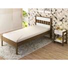 Cama Solteiro e Mesa De Cabeceira Nogal Branco