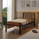 Cama Solteiro em Aço Tubular Grade de Segurança Integrada