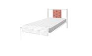 Cama solteiro infantil branca com captone rosa Princesa