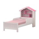 Cama Solteiro Infantil Tema Princesa com Estante Nichos na Cabeceira e Grade Lateral Segurança Extra
