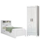 Cama Solteiro Invicta com Multiuso Fit Branco Brilho - Santos Andirá