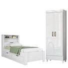 Cama Solteiro Invicta Com Multiuso Fit Branco Brilho - Santos Andirá