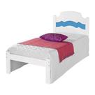 Cama Solteiro Iris Branco - Azul - Branco