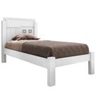 Cama Solteiro Letícia Branco com Colchão