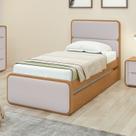 Cama Solteiro Loop Tecido Corano com Cama Auxiliar Marrom/Amêndoa Clean Cama Solteiro Loop Tecido Corano com Cama Auxiliar Marrom/Amêndoa Clean