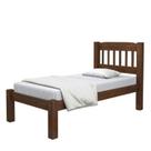 Cama Solteiro Madeira Maciça Itália- Castanho