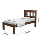 Cama Solteiro Madeira Maciça Itália- Castanho