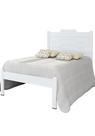 Cama Solteiro Mary Painel da Cabeceira Fresado Branco Vitamov