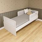 Cama Solteiro Mdf Branco com 02 Grades e Cabeceira Telinha Anatômica Mobilistore