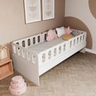Cama Solteiro Mdf Branco Com 04 Grades E Cabeceira Anatômica Mobilistore Cama Solteiro Mdf Branco Com 04 Grades E Cabeceira Anatômica Mobilistore