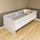 Cama Solteiro Mdf Branco com 04 Grades e Cabeceira Telinha Anatômica Mobilistore Cama Solteiro Mdf Branco com 04 Grades e Cabeceira Telinha Anatômica Mobilistore