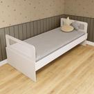 Cama Solteiro Mdf Branco com Cabeceira Telinha Anatômica Mobilistore