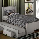 Cama Solteiro Milano com Auxiliar, para Colchão no Tamanho 88x138 Cm