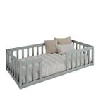 Cama Solteiro Montessoriana Cinza