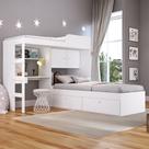Cama Solteiro Multifuncional com Baú e Escrivaninha Lion