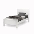 cama solteiro para quarto estilo tradicional mdf c/ pé de madeira retro classico branco fosco Mila
