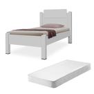 Cama Solteiro Pedro Branco com Colchão