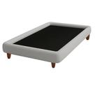 Cama Solteiro Pés Madeira 105cm Emma Bouclé Cinza Claro - Nexta Casa