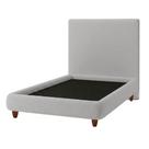 Cama Solteiro Pés Madeira Emma com Cabeceira Parise Bouclé Cinza Claro - Nexta Casa