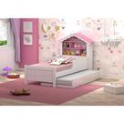 Cama Solteiro Princesa Rosa Com Auxiliar E 2 Colchões Vitamov