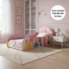 Cama Solteiro Princesas Com Proteção Lateral Mdf Rosa com colchão