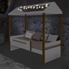 CAMA SOLTEIRO SARA BRANCO MEL com LED
