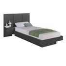Cama Solteiro Suspensa Com Cabeceira E Mesa 80/90 Zurique Grafite