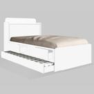 Cama Solteiro Tamires Baú Branco com Auxiliar e Colchões Cama Solteiro Tamires Baú Branco com Auxiliar e Colchões