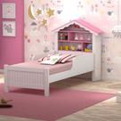 Cama Solteiro William Branco/Rosa